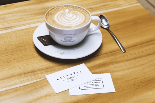 Business Card and Coffee Cup Mockup PSD