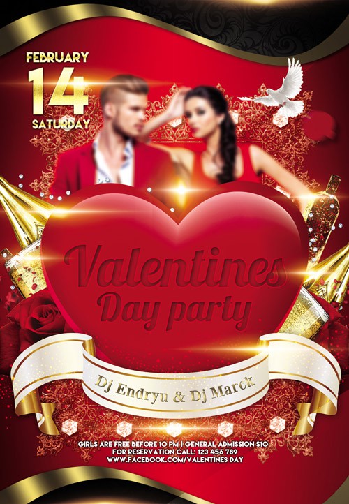 Flyer PSD Template - Valentines Day Party 2