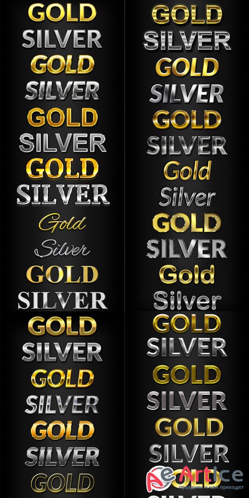 50 Gold & Silver Text Styles - CM 46314