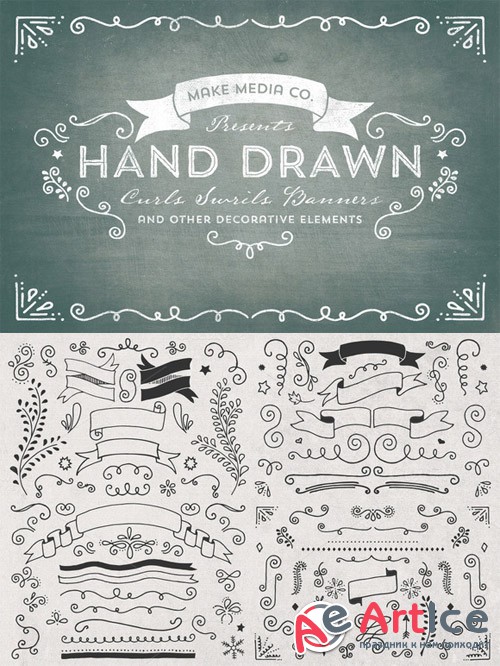 Hand Drawn Curls & Banners Vol. 1 - CM 16797