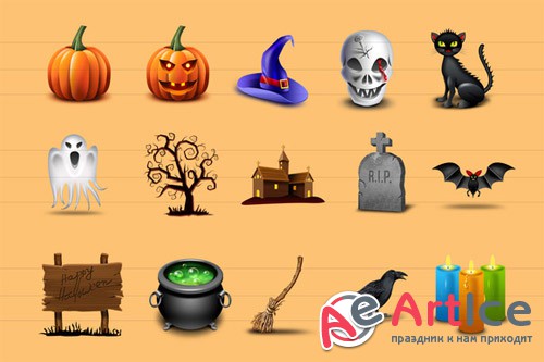 15 Halloween Icons - CM 14299