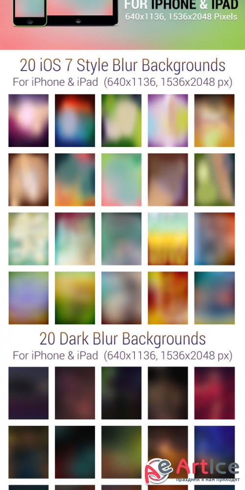 160 Blur & Gradient Backgrounds For IPhone & IPad
