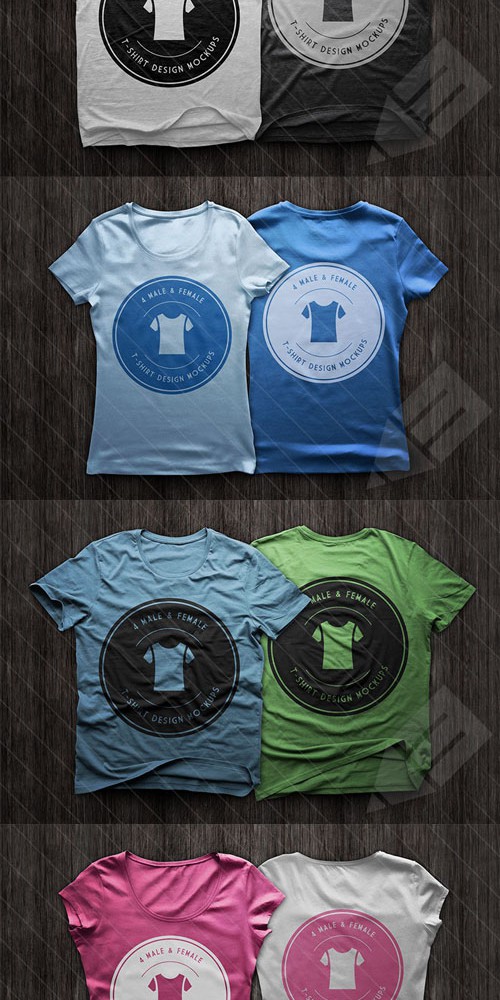 T-Shirt Design Mockups PSD Pack