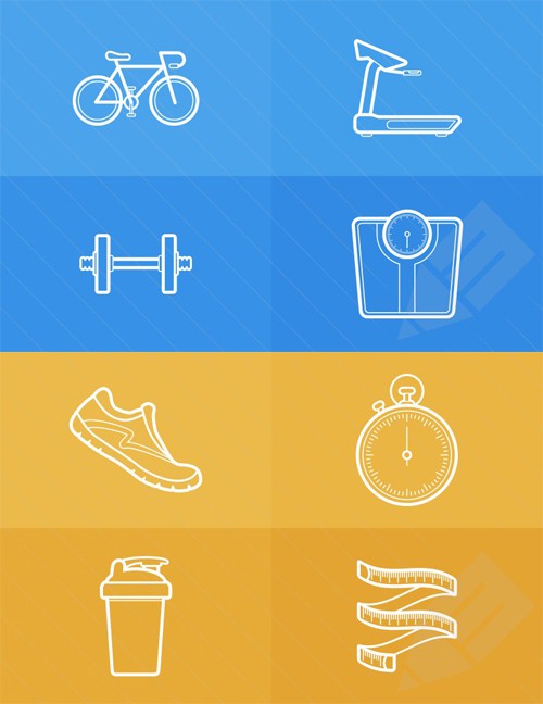 Vector - Health and Fitness Outlined Icons