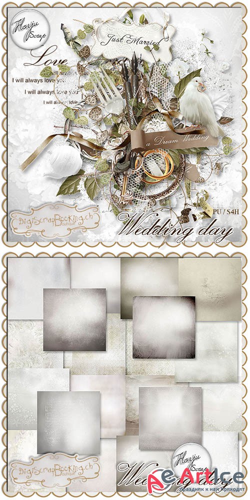 Scrap - Wedding Day JPG and PNG