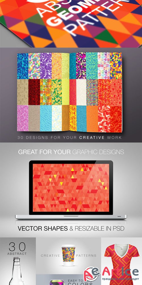 Abstract Geometric Backgrounds v.2 - Creativemarket 18448