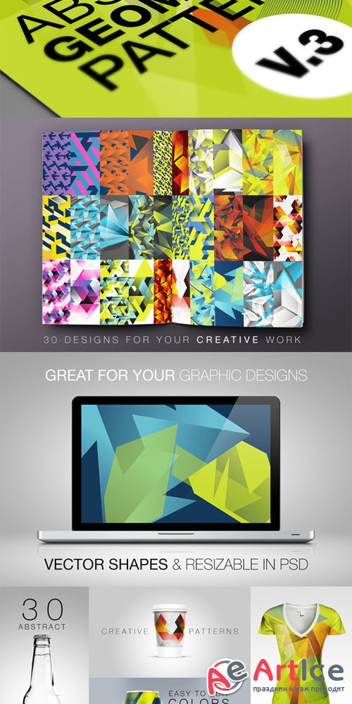 Abstract Geometric Backgrounds v.3 - Creativemarket 27450