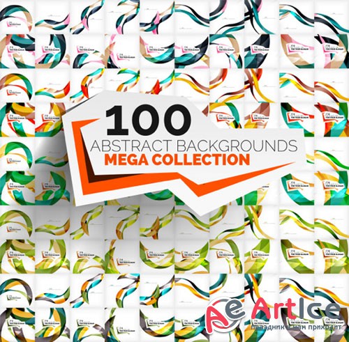 Mega set of 100 wave backgrounds - Creativemarket 210941