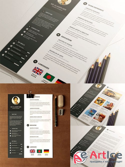 Clean Style Resume PSD Template