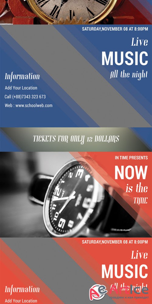 In Time Flyer Template - Creativemarket 203384