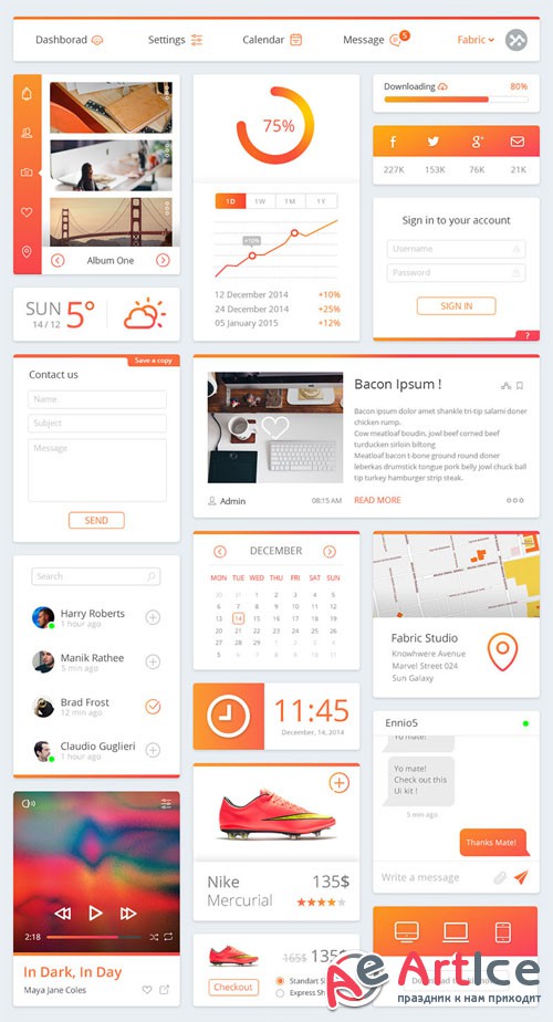 Clean and Modern Dashboard PSD UI Kit