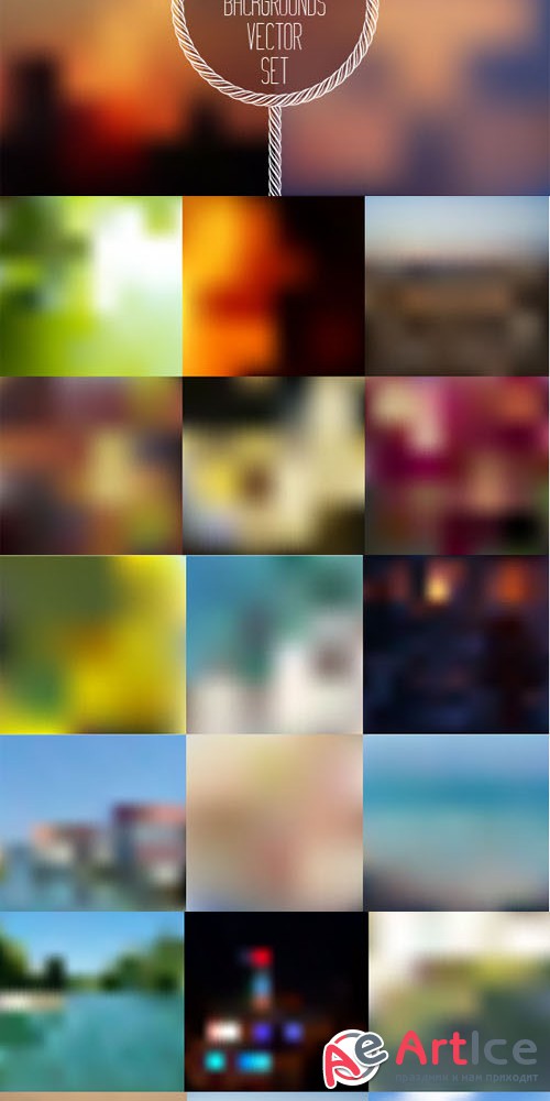 20 Blurred background vector set - Creativemarket 183544