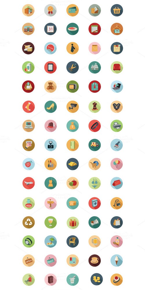 100+ Shopping Flat Vector Icons