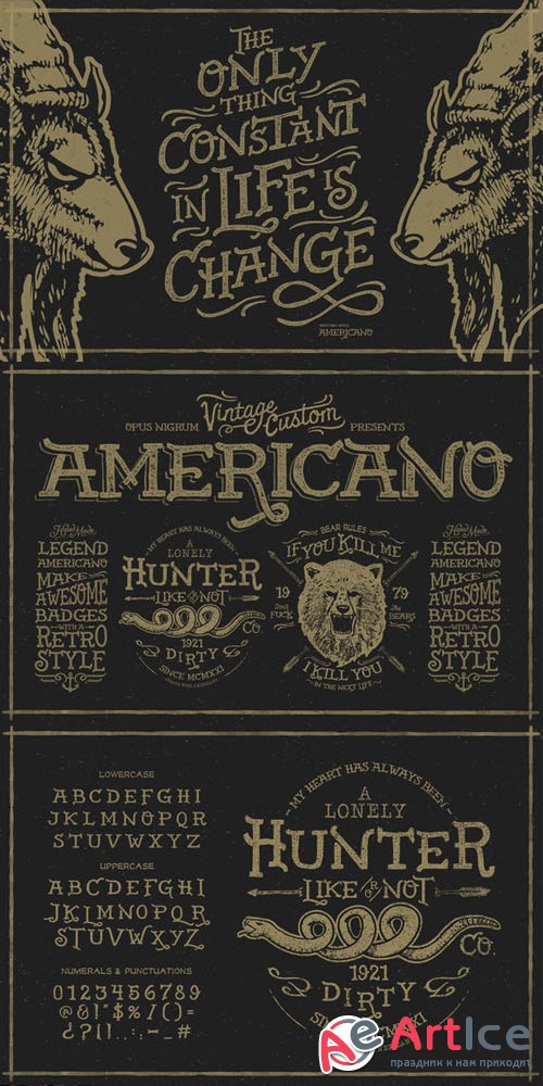 Americano Font Family - Creativemarket 78179