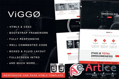 VIGGO v1.0 - Responsive One Page HTML5 Template - Creativemarket 202499