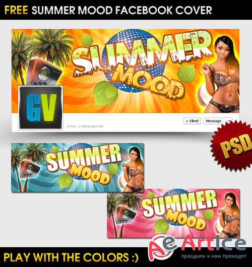 Summer Mood Facebook Cover - PSD Mock-Up Template