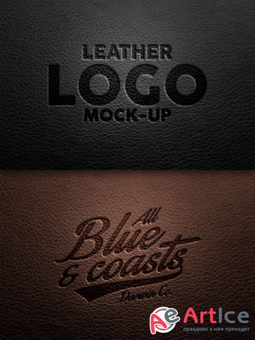 Leather Logo PSD Mock-Up Template