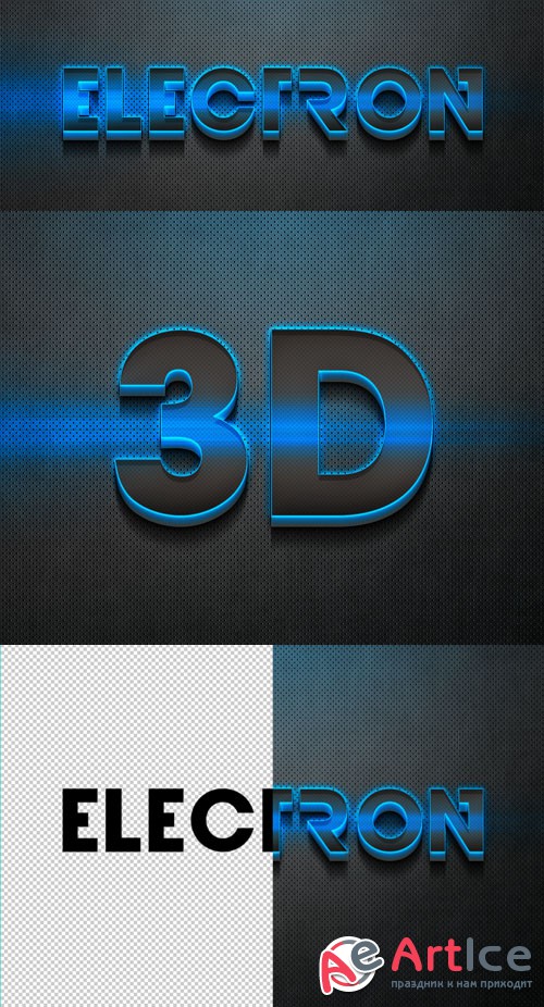 3D Neon Text Effect Style PSD Template