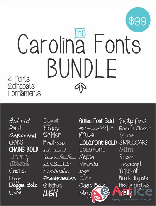 The Carolina Fonts Bundle - Creativemarket 170070