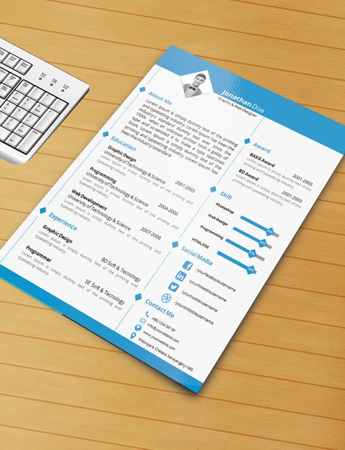 Resume Template with Ms word file PSD
