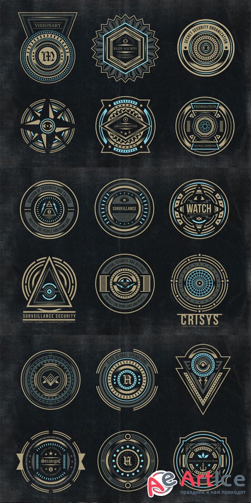 Secret Society Badges 3 - Creativemarket 37331