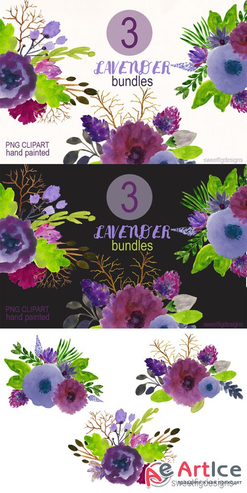 Watercolor Flower Bundles - Creativemarket 201234