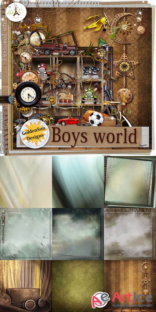 Scrap - Boys World JPG and PNG