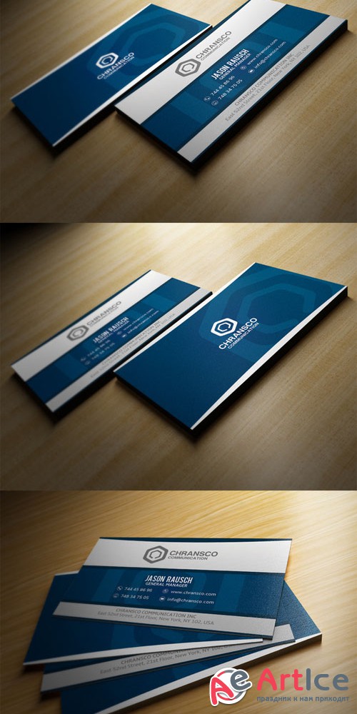 Creativemarket White And Blue Business Card 198089