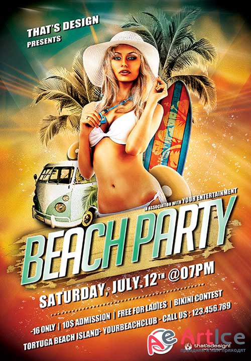 Beach Party Flyer Template V1