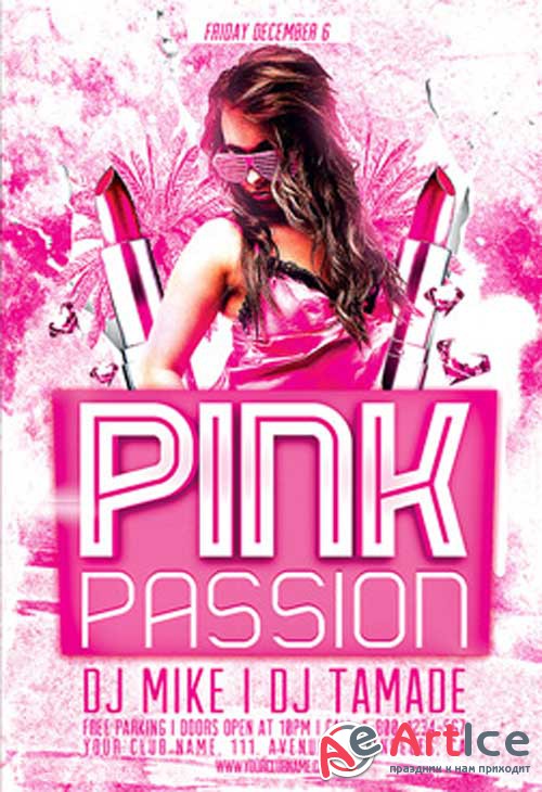 Pink Passion Party Flyer Template