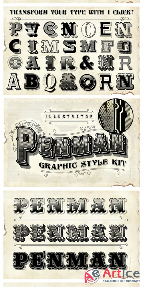Penman Vintage Graphic Style Kit - Creativemarket 109144