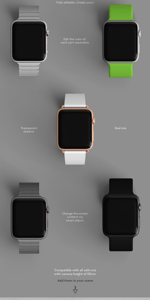 Add-On Apple Smartwatch Mock up PSD