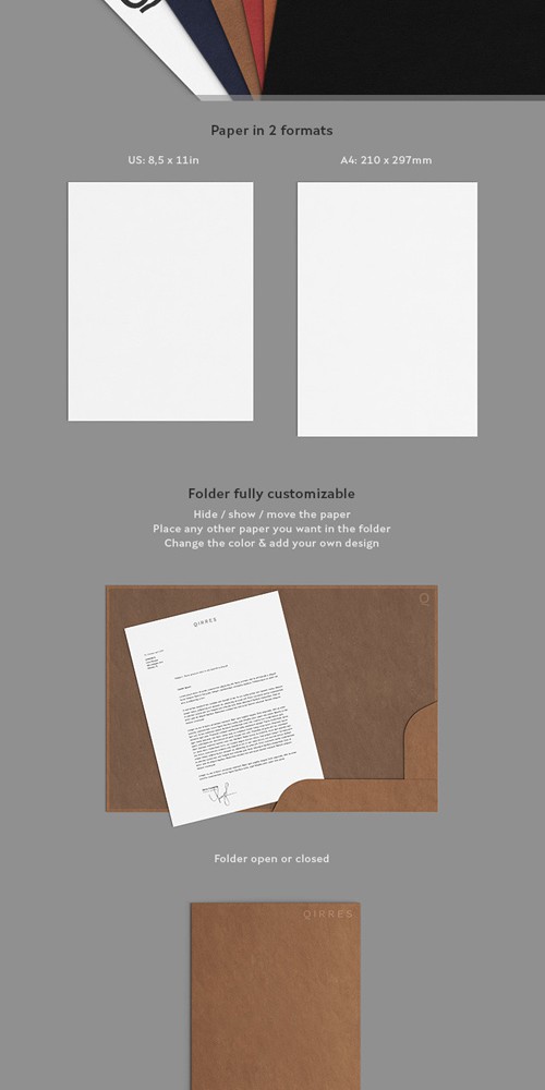PSD - Add-On Letterhead Mock up with Papers 