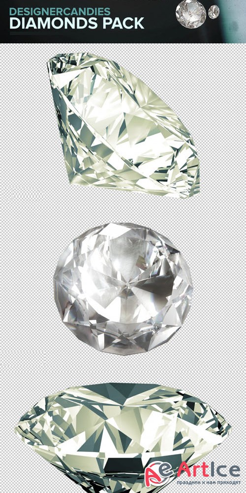 3D Diamond PNG Renders