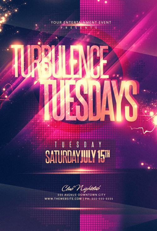 Flyer Template - Turbulence Tuesdays House Party