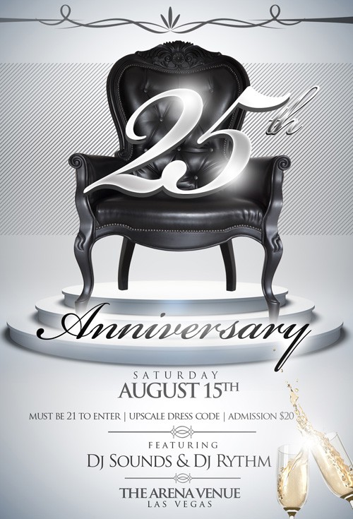 Flyer Template PSD - Upscale Anniversary 