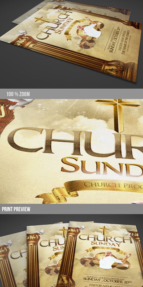 Flyer Template PSD - Church Sunday 
