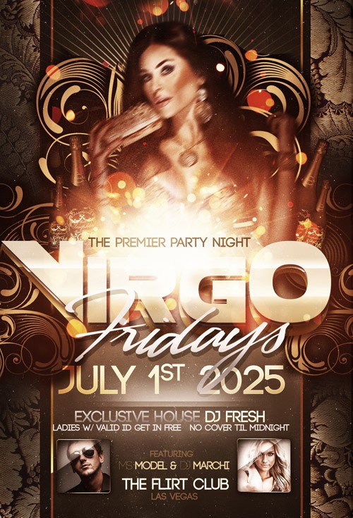 PSD Flyer Template - Virgo Birthday 