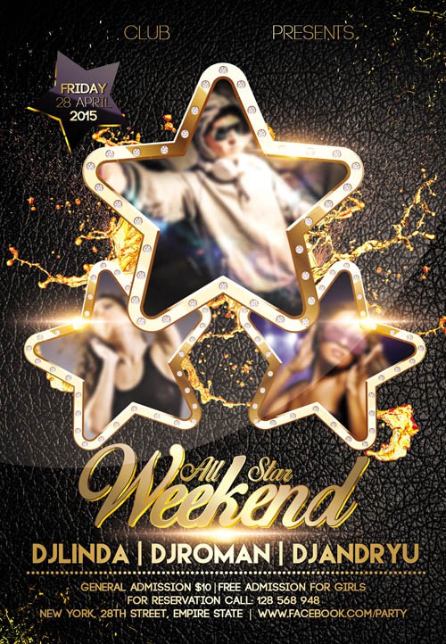 Flyer PSD Template - All Star Weekend Facebook Cover