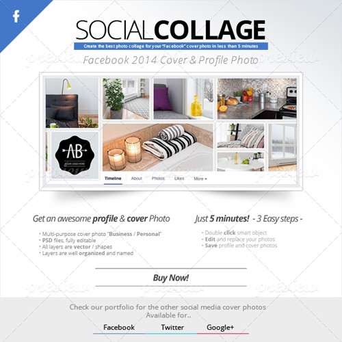 PSD - Social Collage Cover and Profile Facebook 2014
