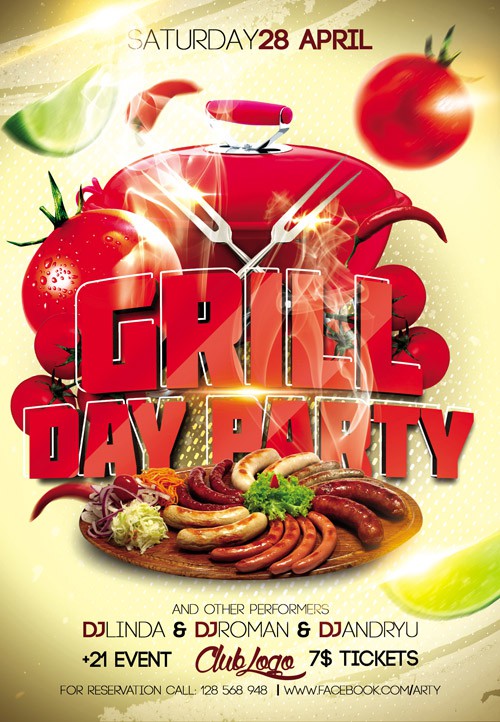 Flyer Template - Grill Day Party Facebook Cover