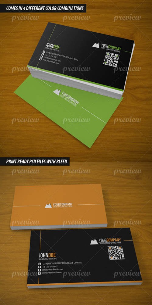 Template PSD - Clean QR Business Card 