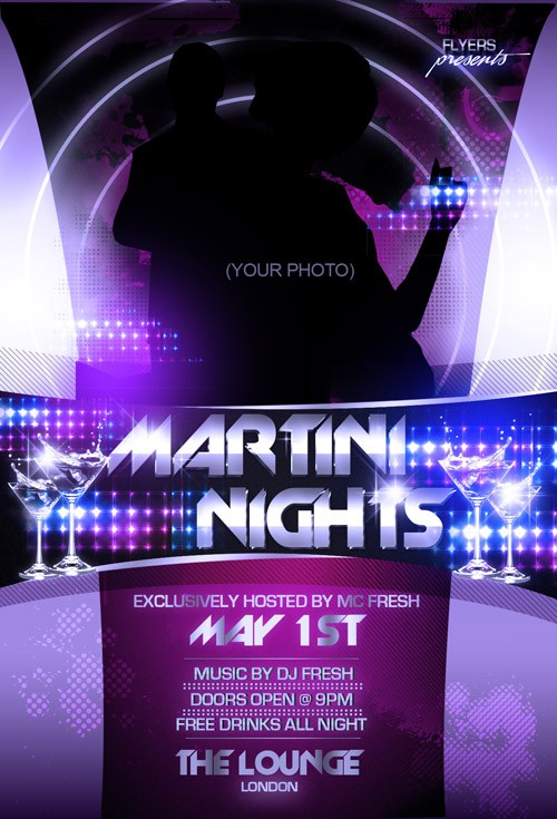 Flyer Template - Martini Nights PSD 