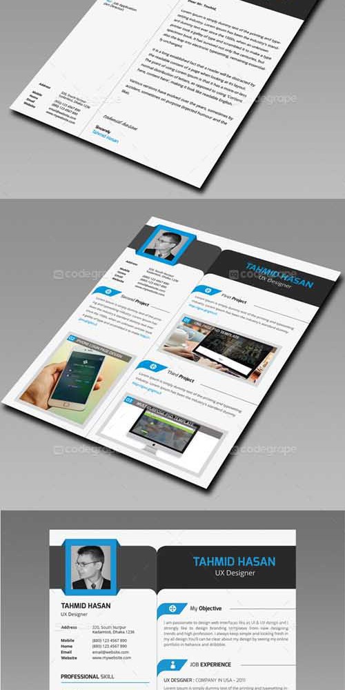 PSD - Resume With Business Card