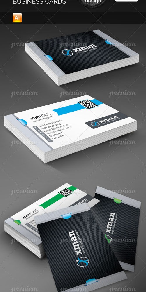 Vector Xman Business Cards