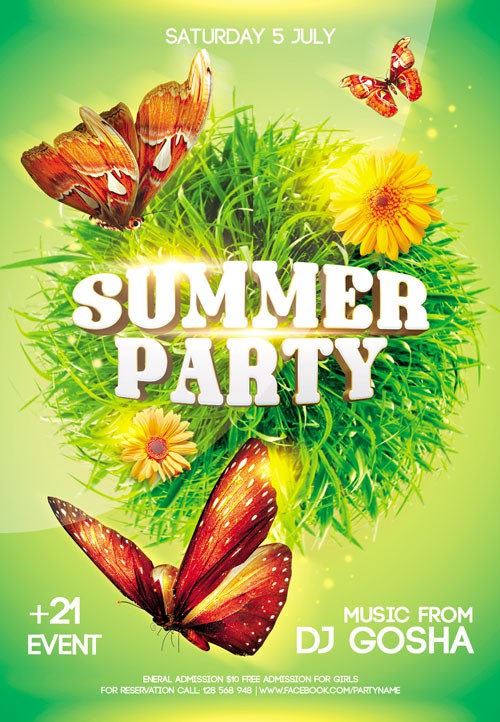 Flyer Template - Summer Party 4 Facebook Cover