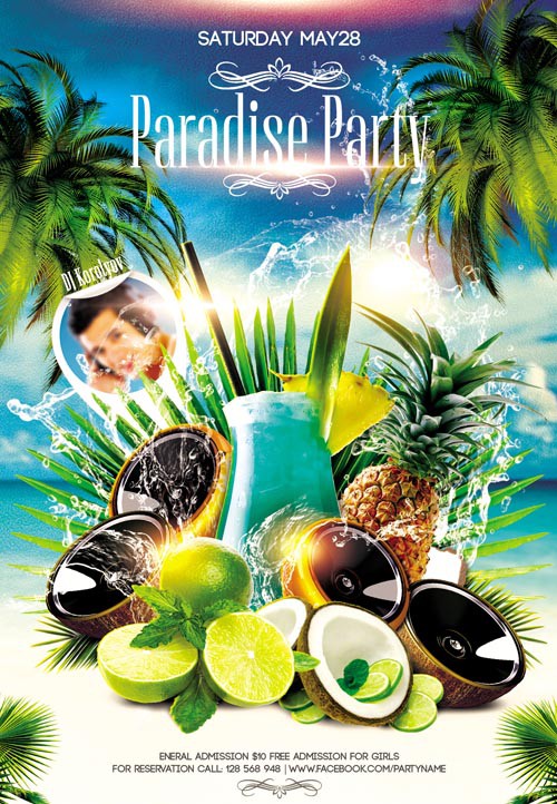 Flyer Template - Paradise Party Facebook Cover
