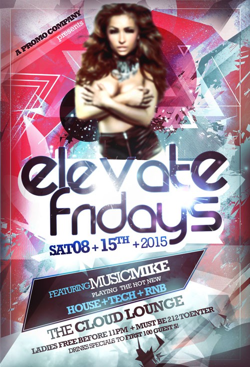 Flyer Template PSD - Elevate House Party