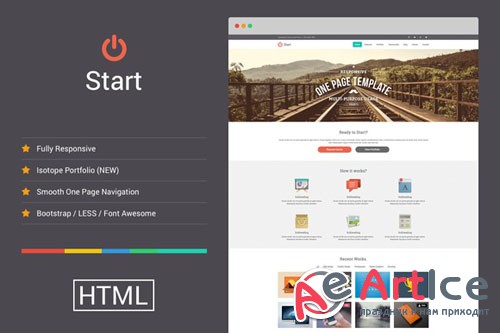 Start v1.2.3 - Responsive One Page Template - Creativemarket 19087