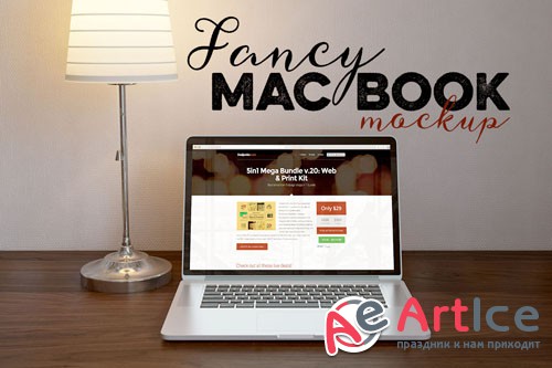 Fancy MacBook Mock-Up PSD Template